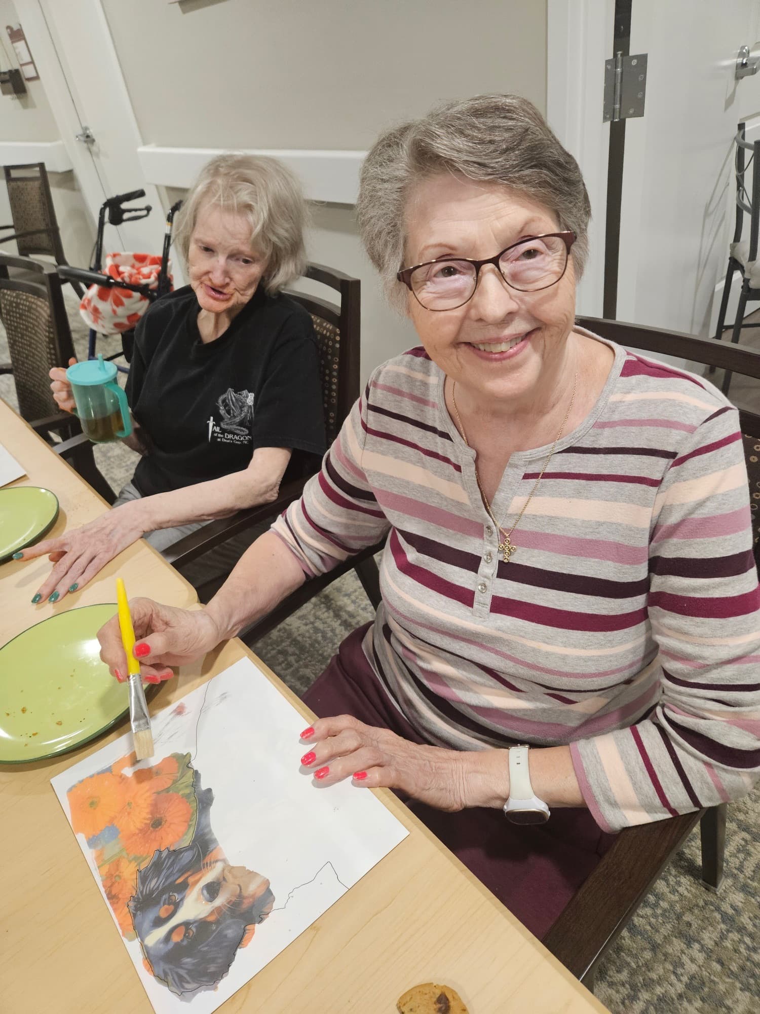 A quiet, familiar common room used for memory care at Joy Senior Living